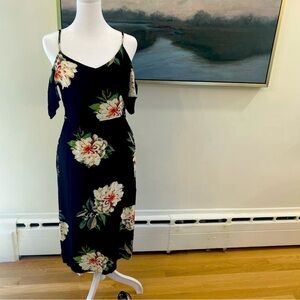 Top Shop Floral Cold Shoulder Midi Dress